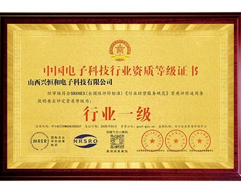 行業(yè)資質(zhì)等級(jí)證書